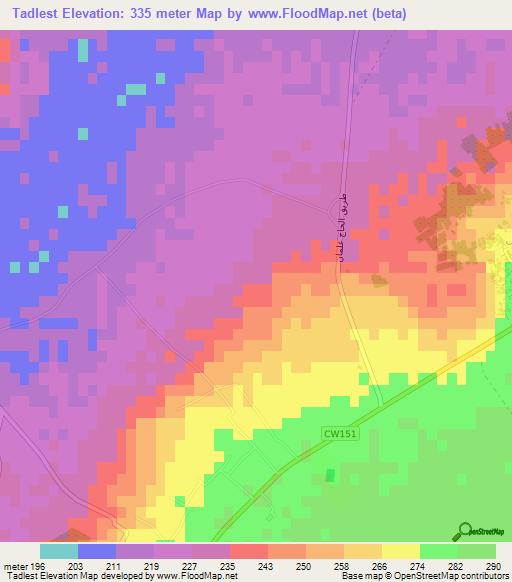 Tadlest,Algeria Elevation Map
