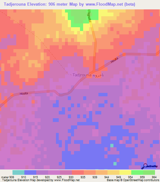 Tadjerouna,Algeria Elevation Map