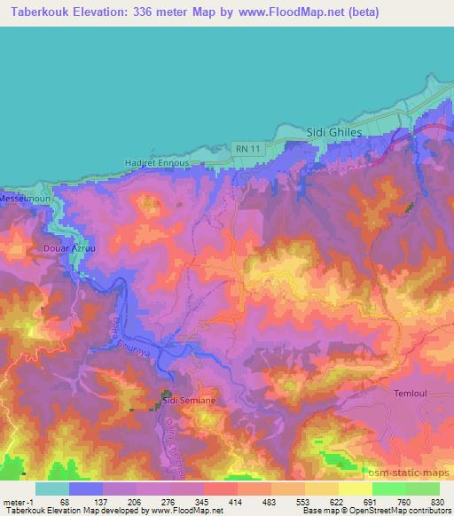 Taberkouk,Algeria Elevation Map
