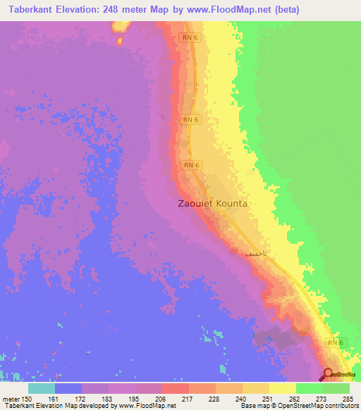 Taberkant,Algeria Elevation Map