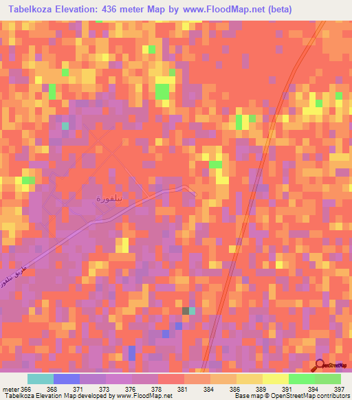 Tabelkoza,Algeria Elevation Map