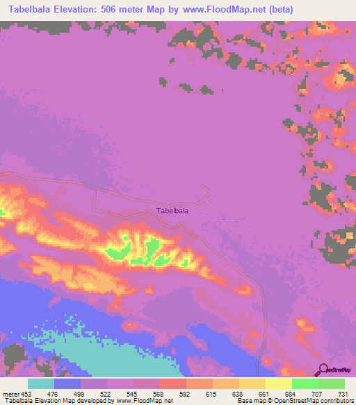 Tabelbala,Algeria Elevation Map