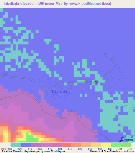 Tabelbala,Algeria Elevation Map