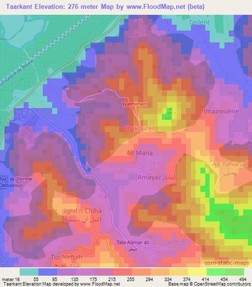 Taarkant,Algeria Elevation Map