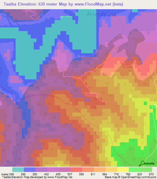 Taalba,Algeria Elevation Map