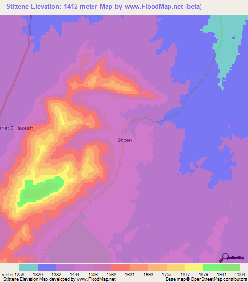Stittene,Algeria Elevation Map