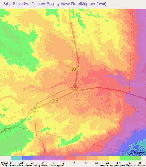 Stile,Algeria Elevation Map