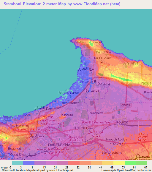 Stamboul,Algeria Elevation Map