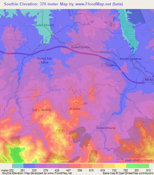 Southia,Algeria Elevation Map