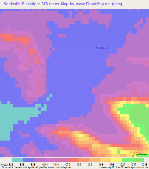 Souissifa,Algeria Elevation Map