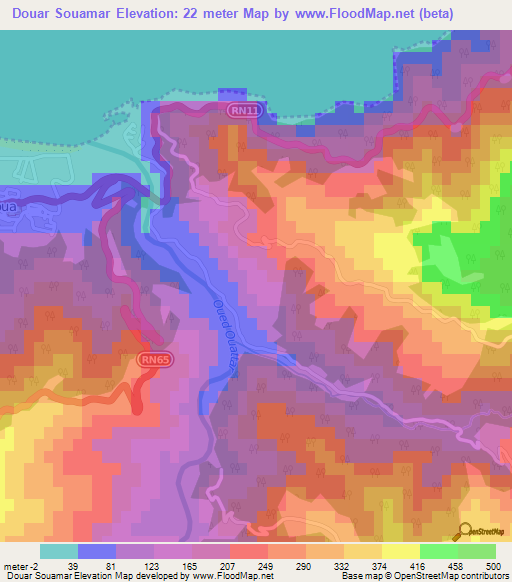 Douar Souamar,Algeria Elevation Map