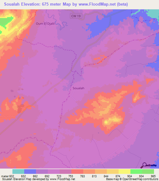 Soualah,Algeria Elevation Map