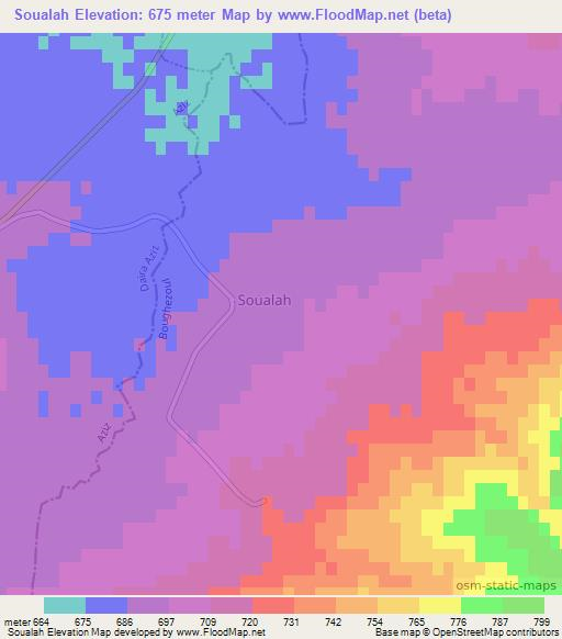 Soualah,Algeria Elevation Map