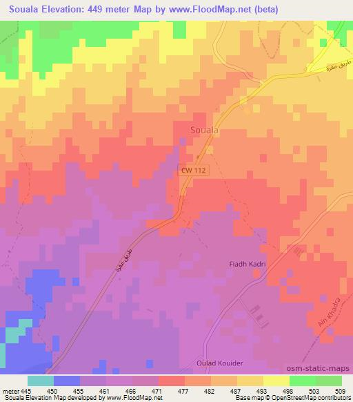 Souala,Algeria Elevation Map