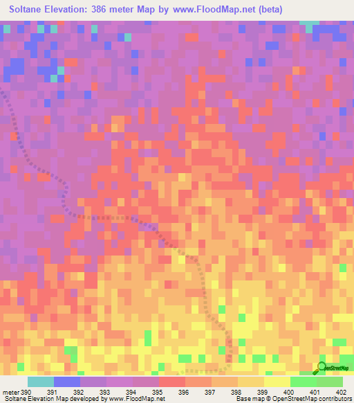Soltane,Algeria Elevation Map