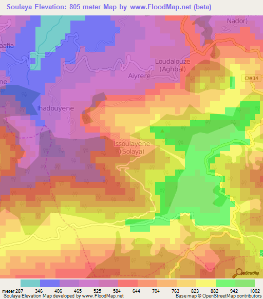 Soulaya,Algeria Elevation Map