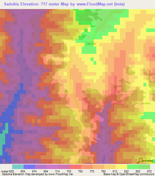 Sadokia,Algeria Elevation Map
