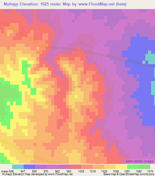 Muhayy,Jordan Elevation Map