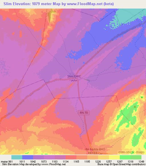 Slim,Algeria Elevation Map