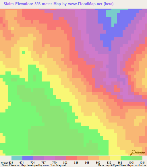 Slaim,Algeria Elevation Map