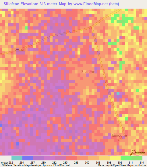 Sillafene,Algeria Elevation Map