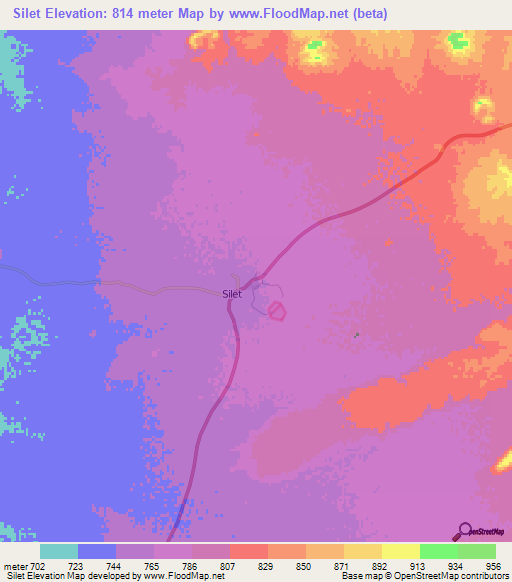 Silet,Algeria Elevation Map