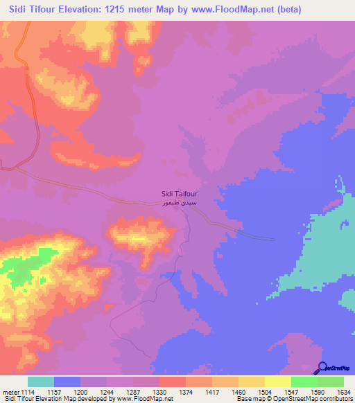 Sidi Tifour,Algeria Elevation Map