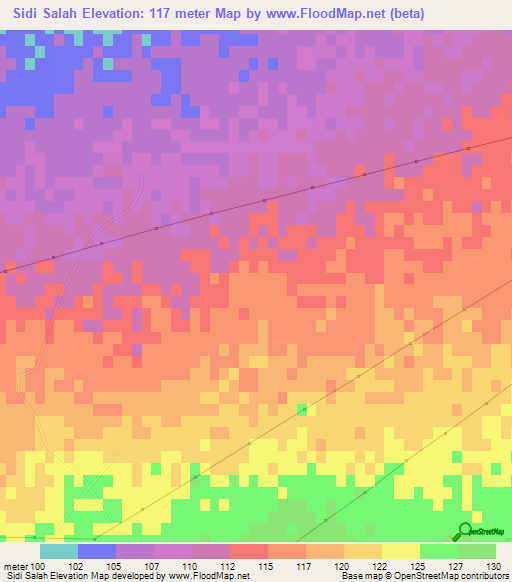 Sidi Salah,Algeria Elevation Map