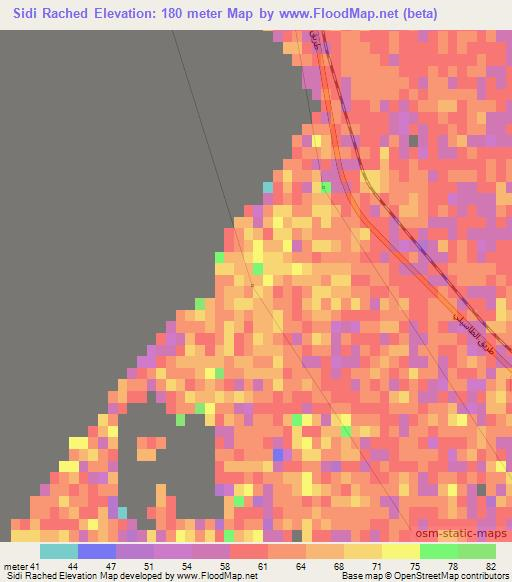 Sidi Rached,Algeria Elevation Map