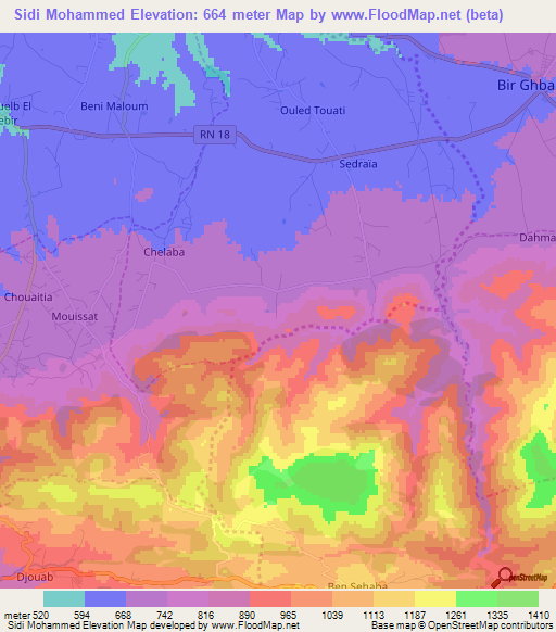 Sidi Mohammed,Algeria Elevation Map
