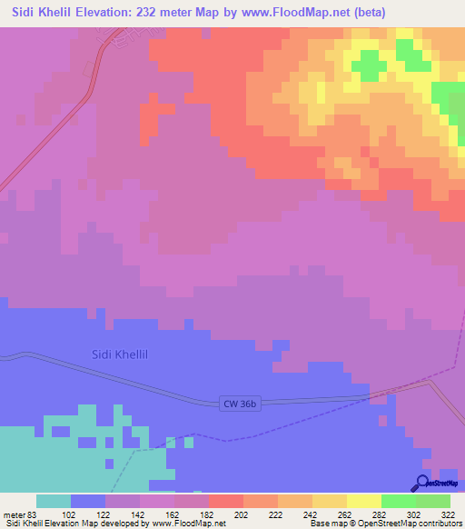 Sidi Khelil,Algeria Elevation Map