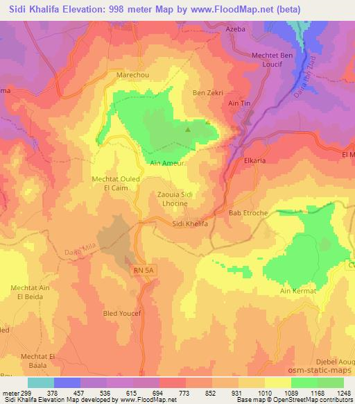 Sidi Khalifa,Algeria Elevation Map