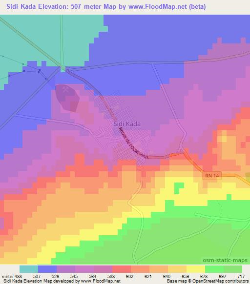Sidi Kada,Algeria Elevation Map