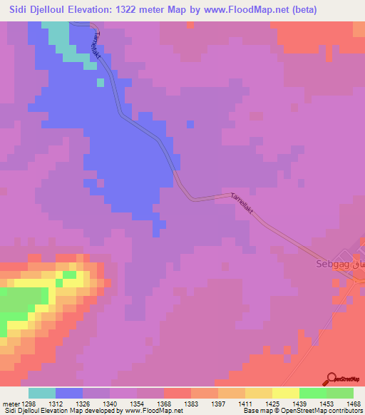 Sidi Djelloul,Algeria Elevation Map