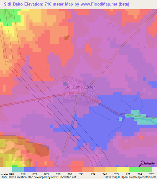 Sidi Daho,Algeria Elevation Map