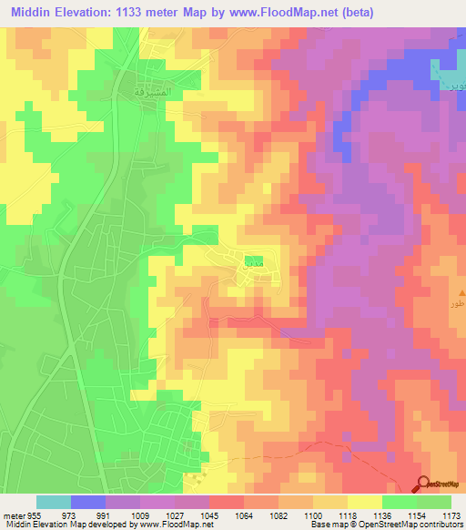 Middin,Jordan Elevation Map