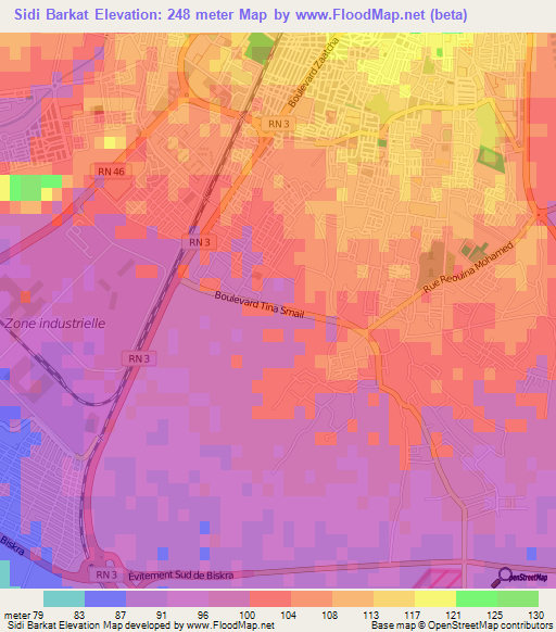 Sidi Barkat,Algeria Elevation Map