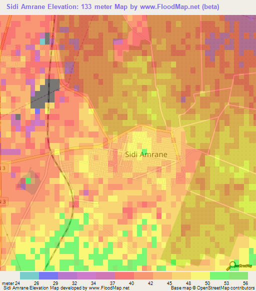 Sidi Amrane,Algeria Elevation Map