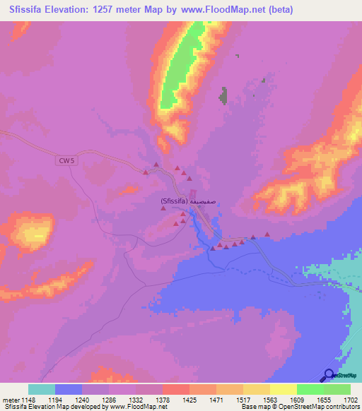 Sfissifa,Algeria Elevation Map