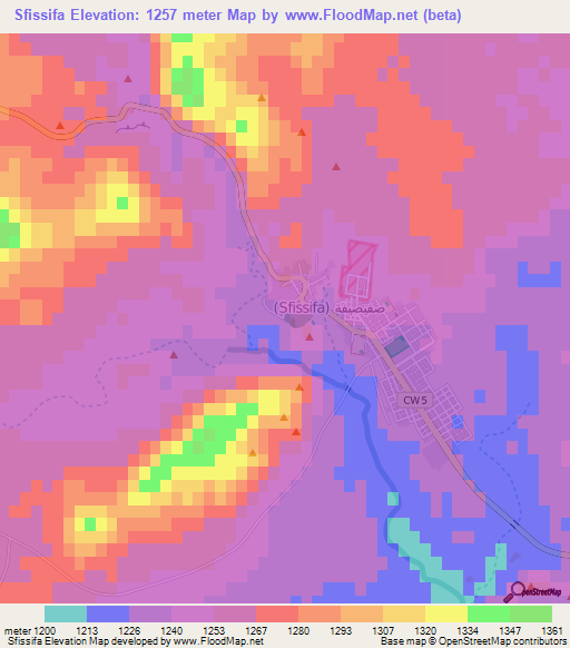 Sfissifa,Algeria Elevation Map