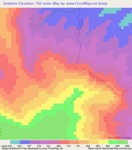 Setatmia,Algeria Elevation Map