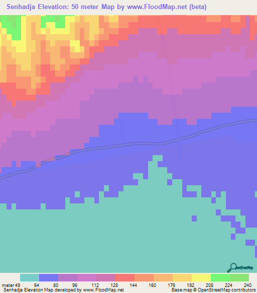 Senhadja,Algeria Elevation Map