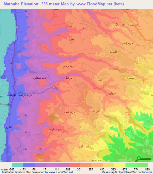 Marhaba,Jordan Elevation Map