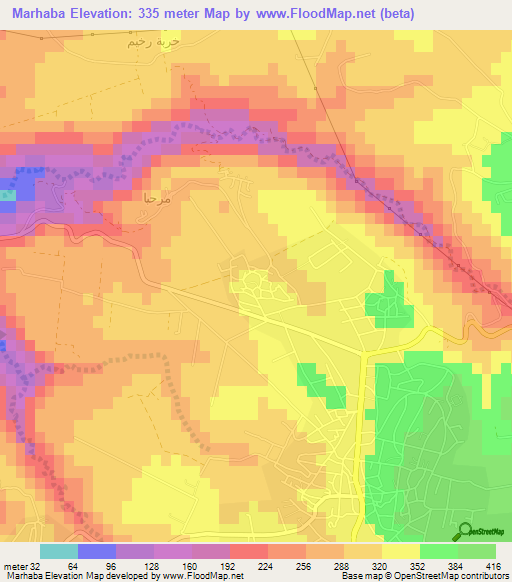 Marhaba,Jordan Elevation Map