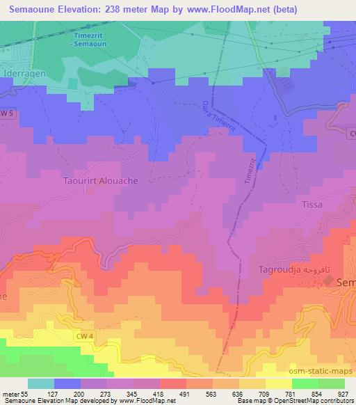 Semaoune,Algeria Elevation Map
