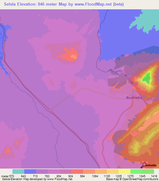 Selsla,Algeria Elevation Map