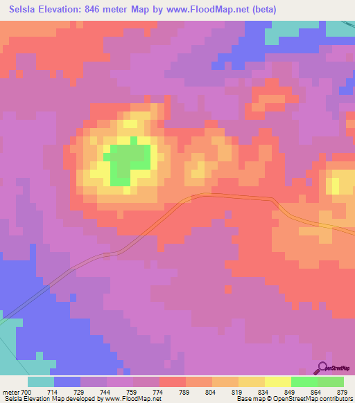 Selsla,Algeria Elevation Map