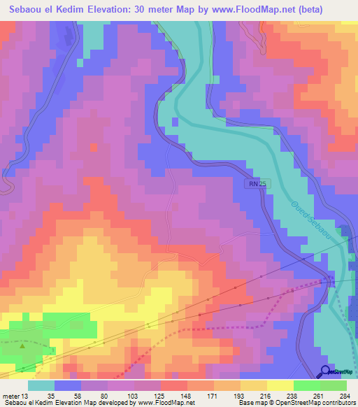 Sebaou el Kedim,Algeria Elevation Map