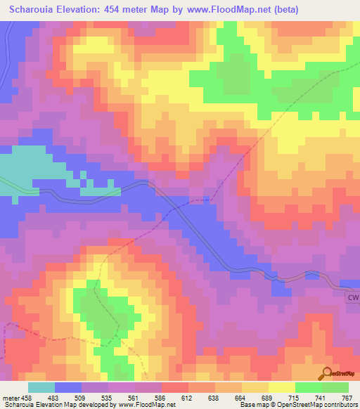 Scharouia,Algeria Elevation Map