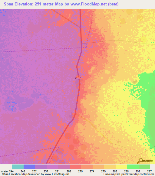 Sbaa,Algeria Elevation Map